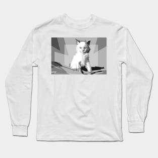 cat grayscale Long Sleeve T-Shirt